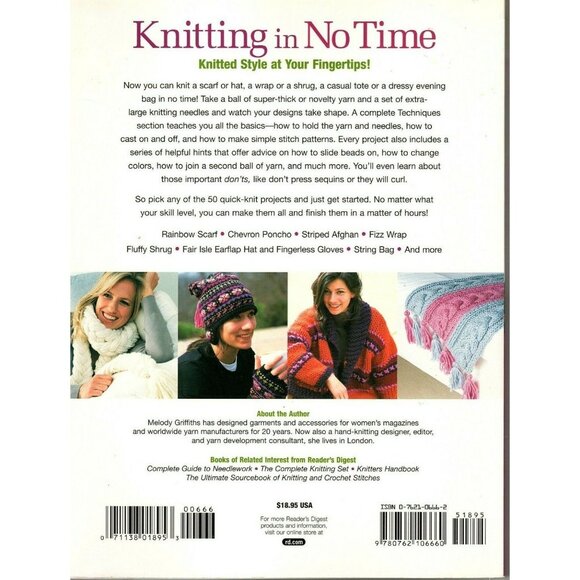 Knitting in No Time A Fast, Fun Collection of 50 Quick-Knit Projects - Picture 2 of 2